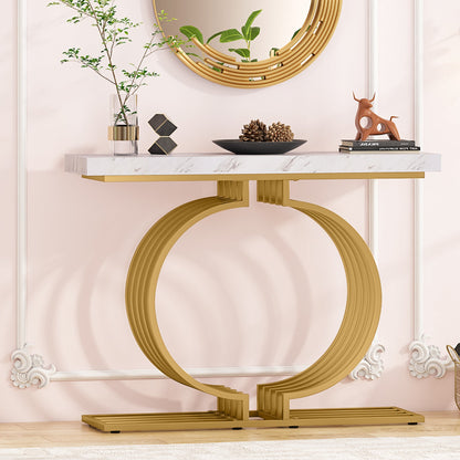 Console Table, 40 inch Entryway Sofa Table with Gold Base, Tribesigns, 4