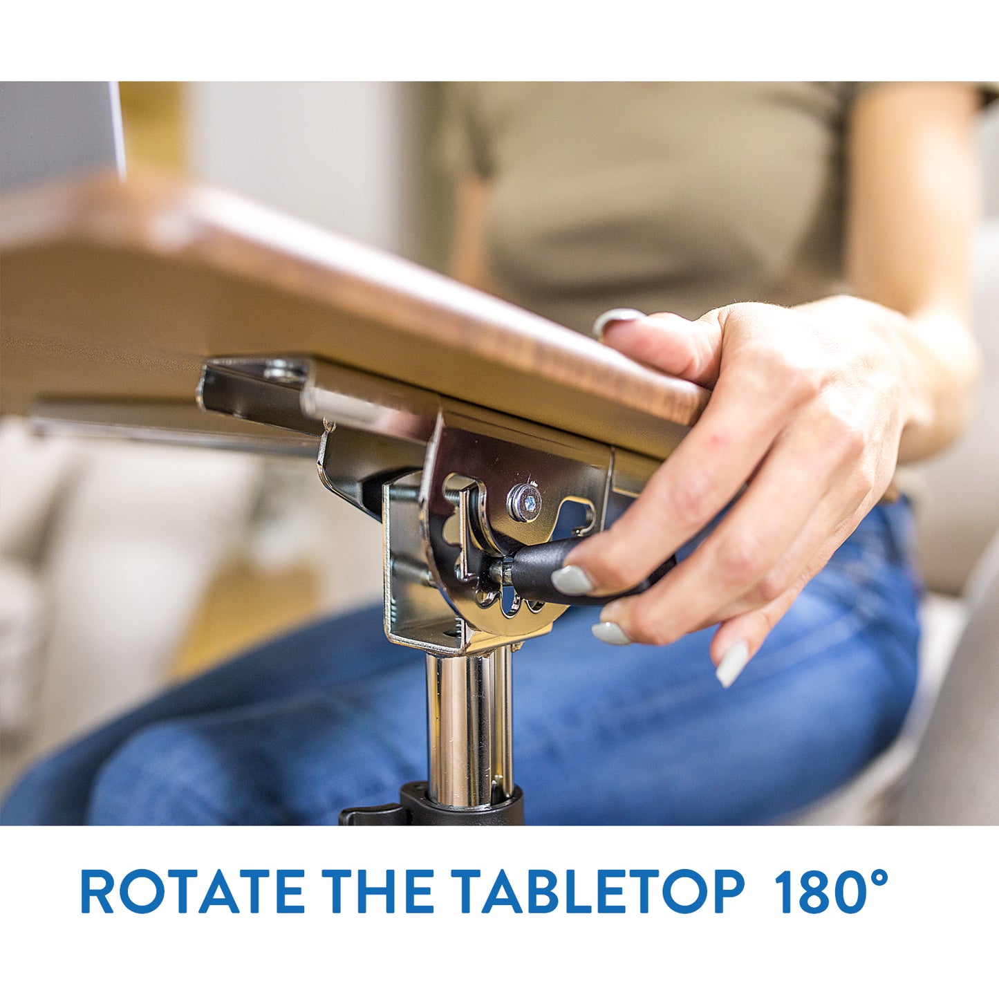 Laptop Bed Table, Adjustable Laptop Table, Portable Laptop Desk, Sofa Desk, Desk on Wheels, Ergonomic, Tatkraft Gain, 5