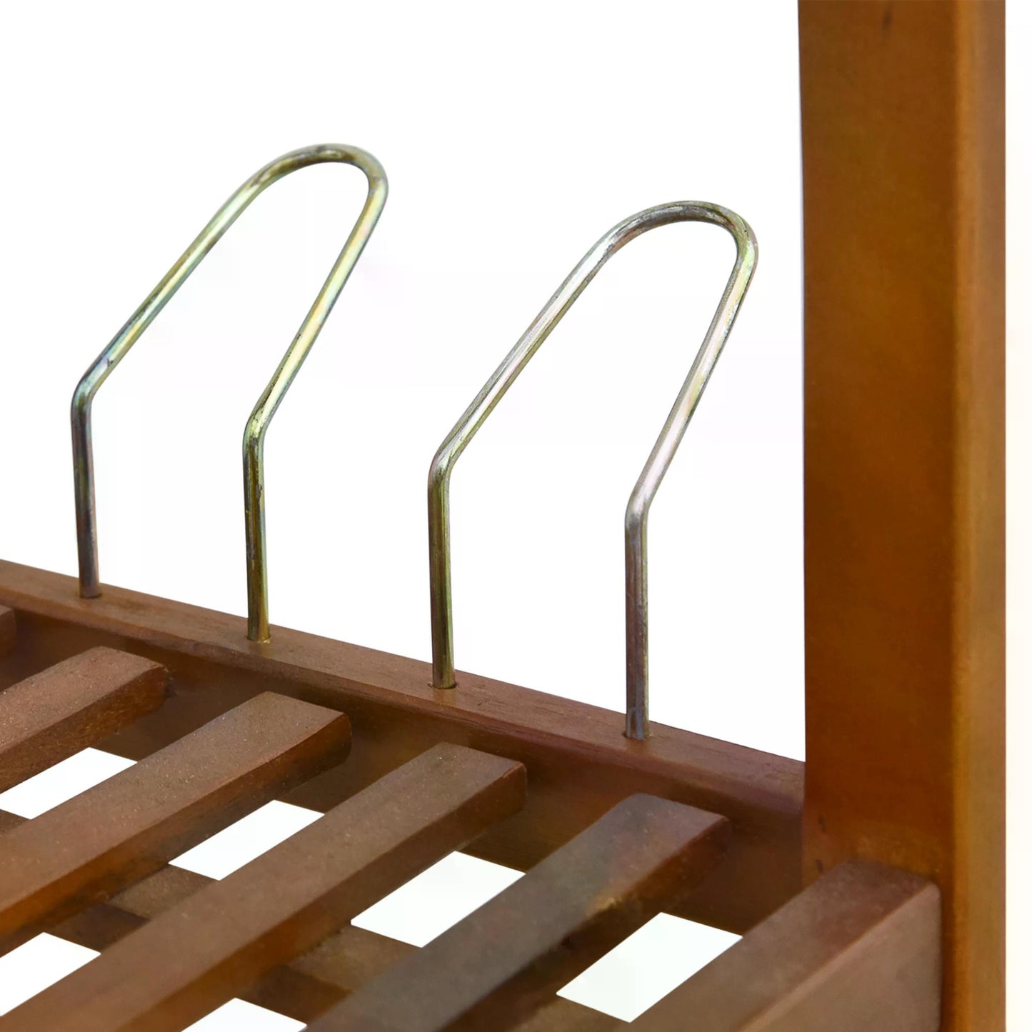 3-Tier Shoe Rack, Acacia Wooden Shoe Storage Organiser with 2 Hangers, Holds up to 12 Pairs, for Entryway, Living Room, 74 x 26 x 62 cm, Teak, HOMCOM, 8