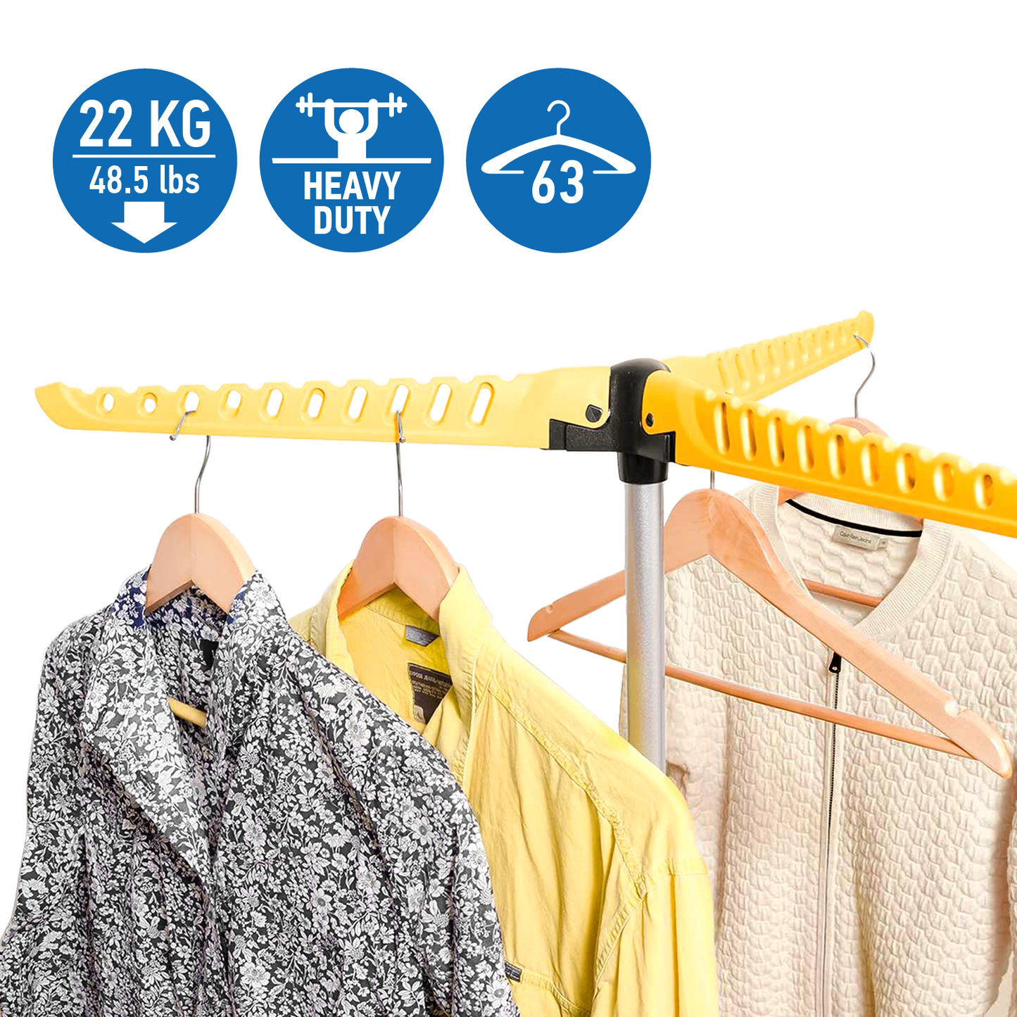 Sturdy Foldable Clothes Airer, Hangaway Clothes Hanger Stand, Drying Rack Indoor/Outdoor, art moon Elm, 4
