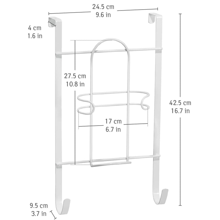 Door Hanger for Ironing Board, Iron and Ironing Board Holder Over Door, Space Saver, 24.5X9.5X42.5cm, art moon Flint, 3