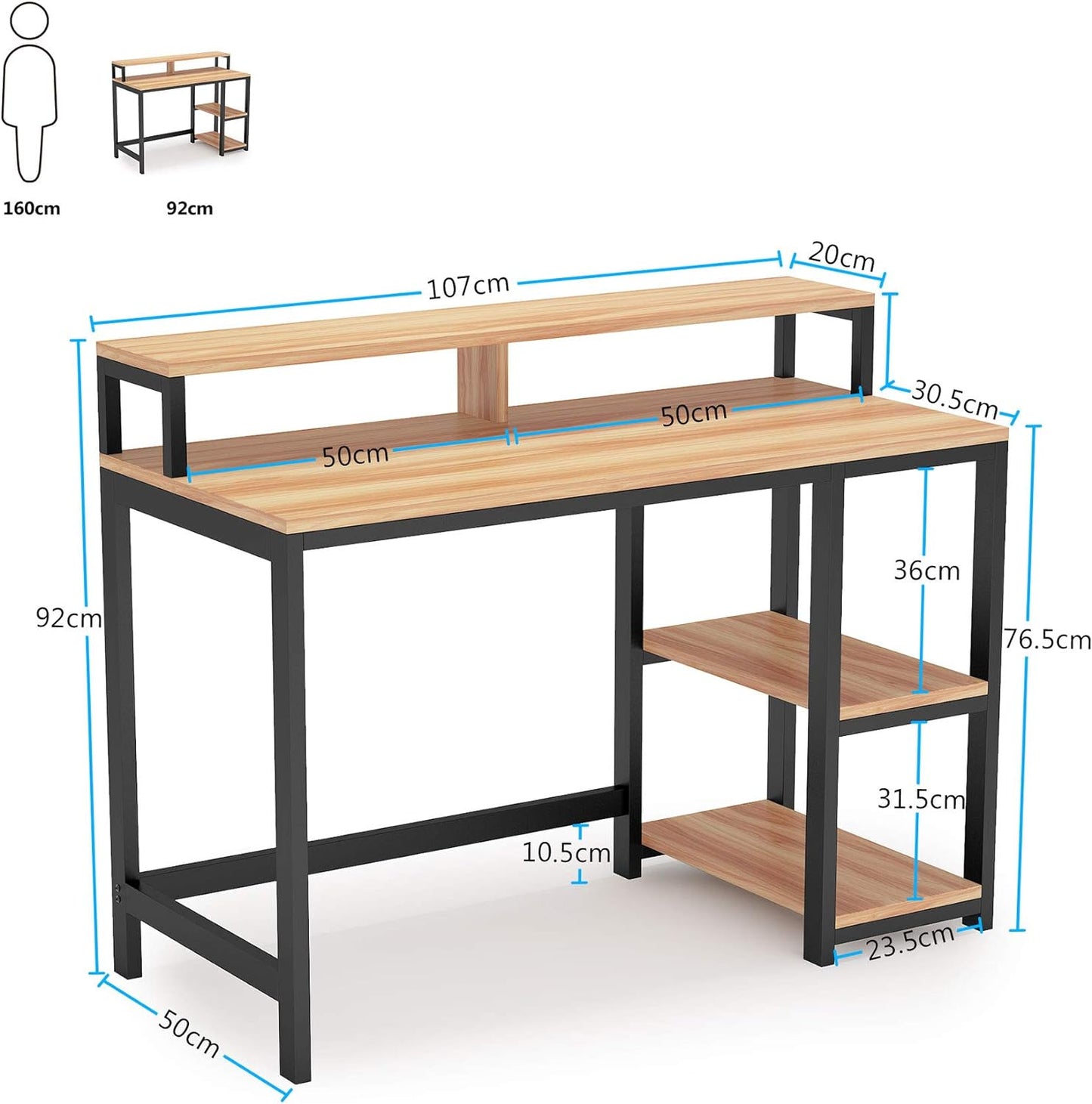 Сomputer desk, office desk, desk computer, buy computer desk, pc desk, study desk, work desk - Tribesigns 5