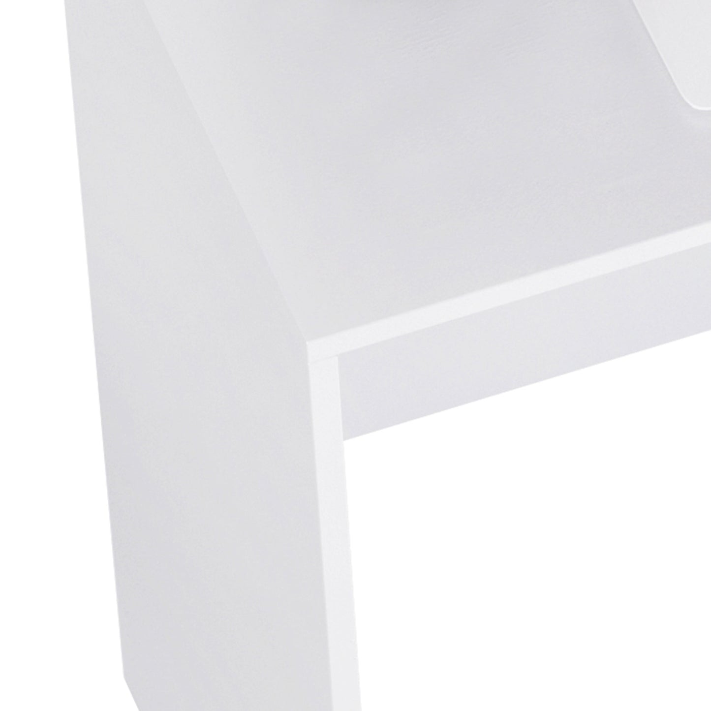 Computer Desk with Drawers, Dressing Table, High Gloss Home Office Writing Workstation, White, HOMCOM, 7