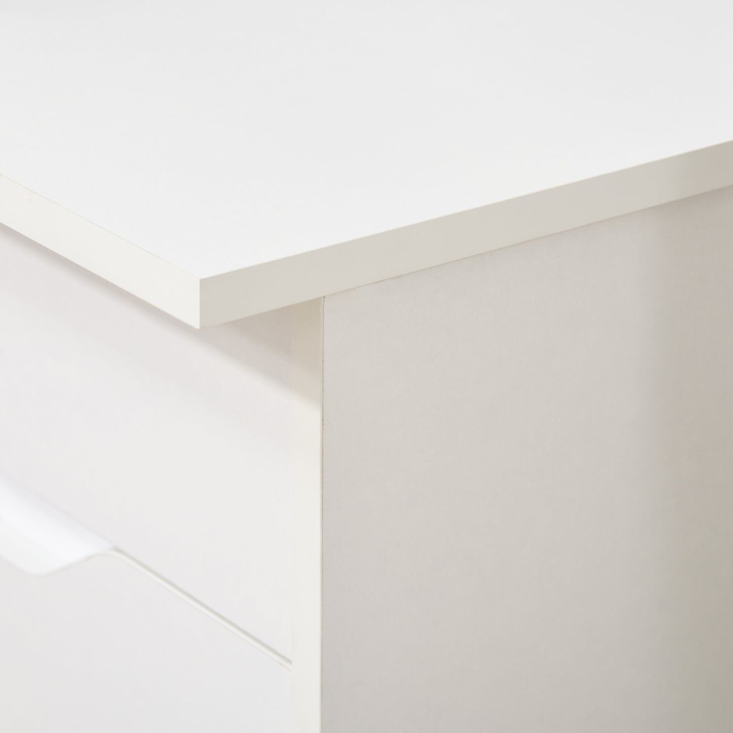 Computer Desk with Drawers, High Gloss Home Office Desk with Storage Cabinet, Study Workstation, 120 x 60cm, White, HOMCOM, 8