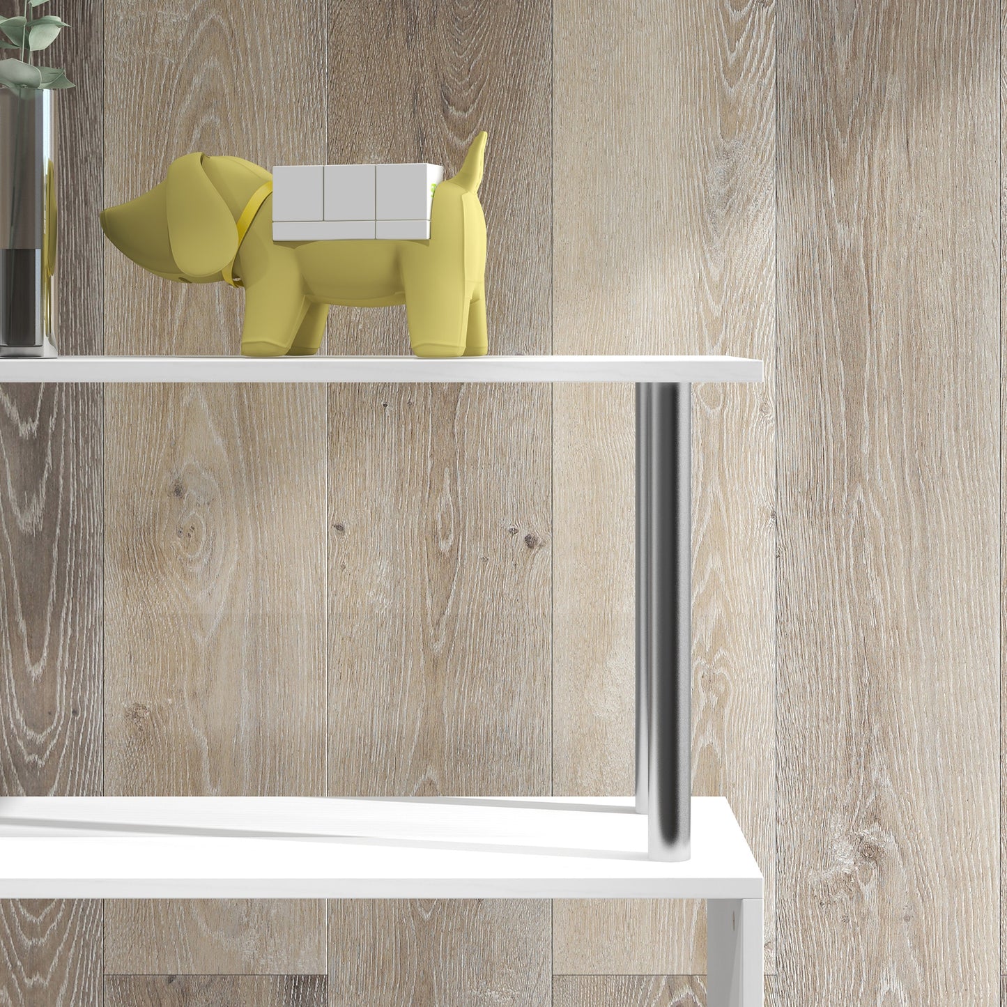 Wooden S Shape Bookcase, Bookshelf Dividers Storage Display Unit, Shelf, Shelving Units, White, HOMCOM, 9