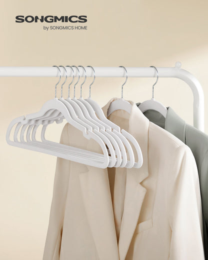 Clothes Hanger, Velvet Hanger, Coat Hanger, Pack 50 Coat Hangers for Clothes, Non-Slip, 43 cm Long, White, SONGMICS, 7