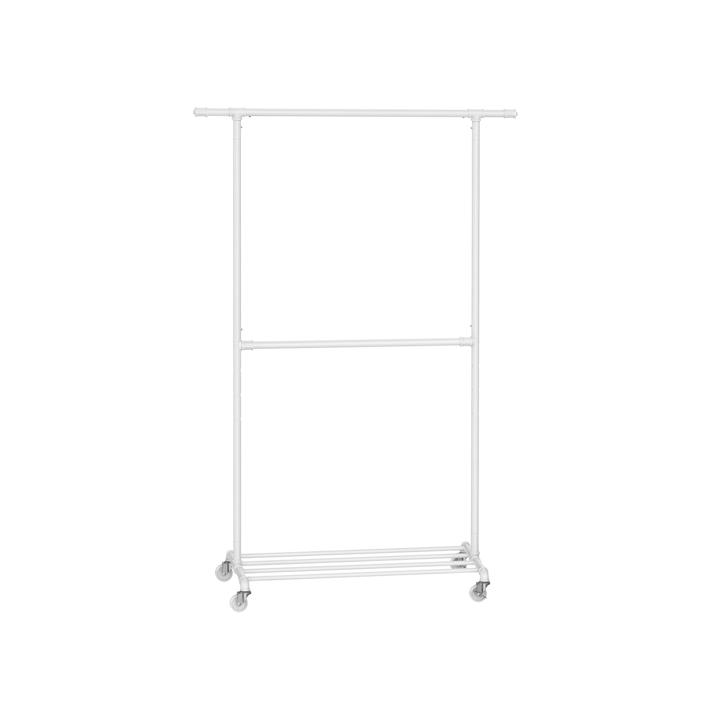 Clothes Rail, Coat Rack with Shoe Storage, Extendable Clothes Rail, 110 kg, Classic White, SONGMICS, 8