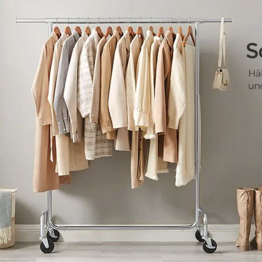 Clothes Rail, Heavy Duty Clothes Rail, Industrial Clothes Rail, 130 Kg Load Capacity, Extendable Clothes Rail, SONGMICS, 2