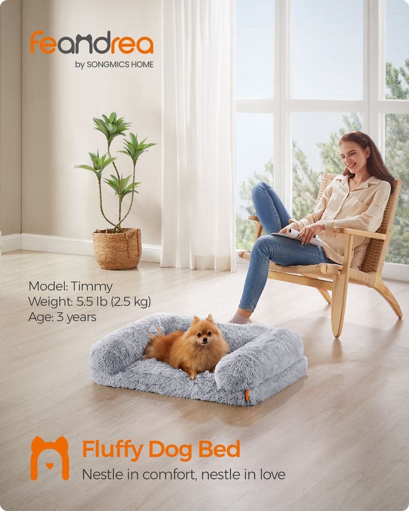Dog Bed, Medium Dog Sofa Bed for Miniature and Small Dogs, Dog Mattress, Egg Crate Foam Pet Bed, FEANDREA, 2