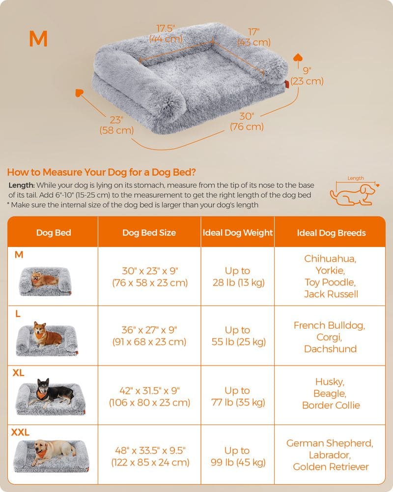 Dog Bed, Medium Dog Sofa Bed for Miniature and Small Dogs, Dog Mattress, Egg Crate Foam Pet Bed, FEANDREA, 7