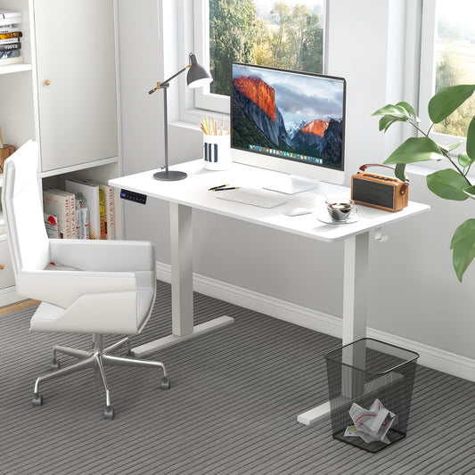 120 x 60cm Height Adjustable Standing Desk with 3 Memory Heights-White, Costway, 1