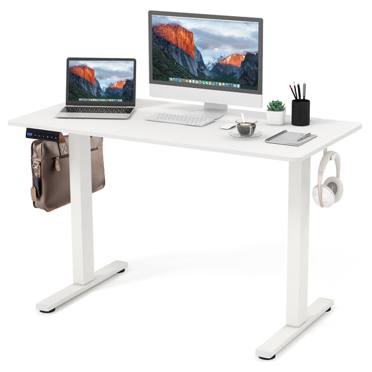 120 x 60cm Height Adjustable Standing Desk with 3 Memory Heights-White, Costway, 1