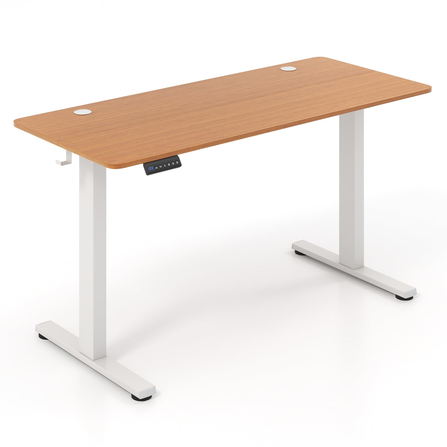 140 x 60 CM Height Adjustable Standing Desk with 3 Memory Heights-Natural, Costway, 1