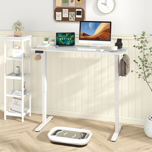 140 x 60 CM Height Adjustable Standing Desk with 3 Memory Heights-White, Costway, 1