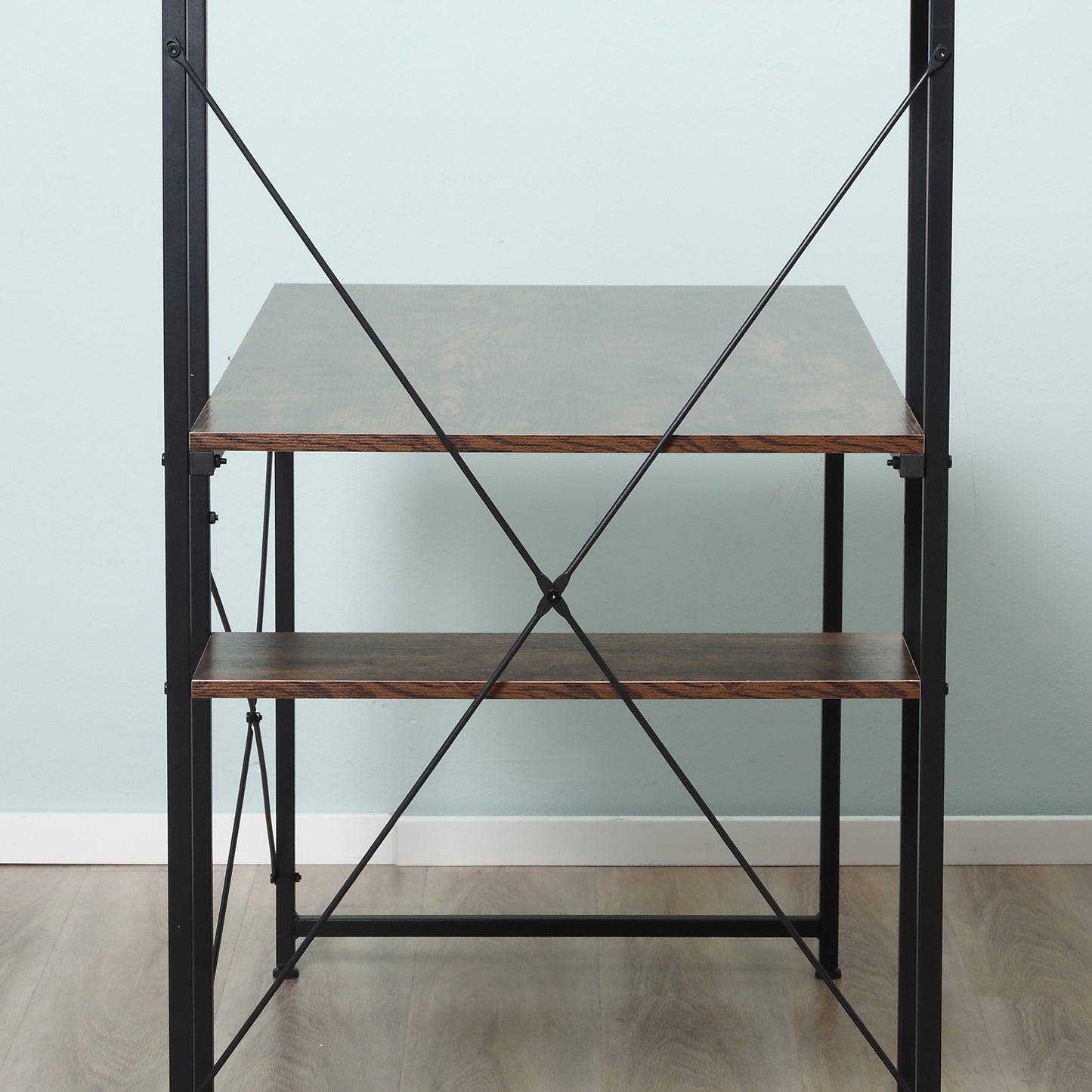 Reversible Computer Desk with Storage Shelves on Left or Right, Industrial Reversible Writing Desk for Home Office, Study, Easy Assembly, 120 x 64 x 121cm, Rustic Brown and Black, HOMCOM, 9