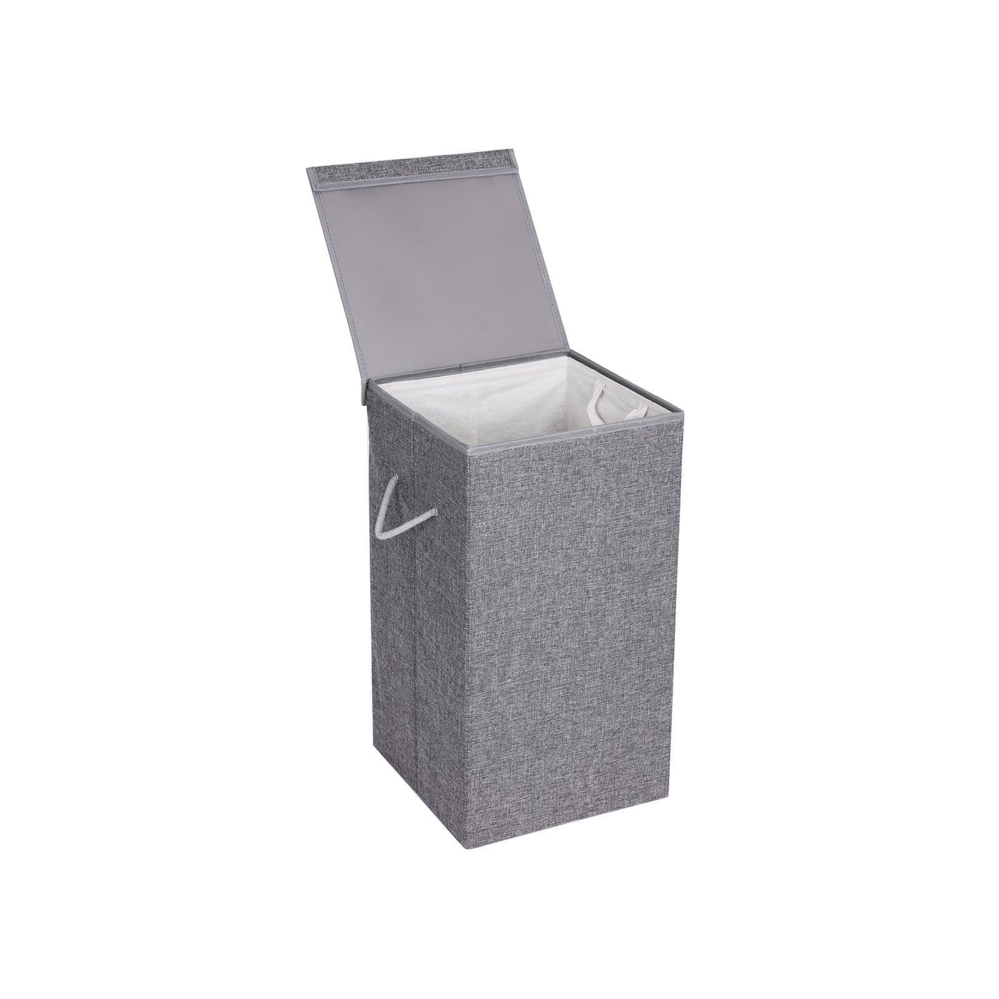 Linen Laundry Basket, Fabric Laundry Hamper, Grey Laundry Sorter, 85L Laundry Basket, Clothes Divider, Grey , SONGMICS, 5