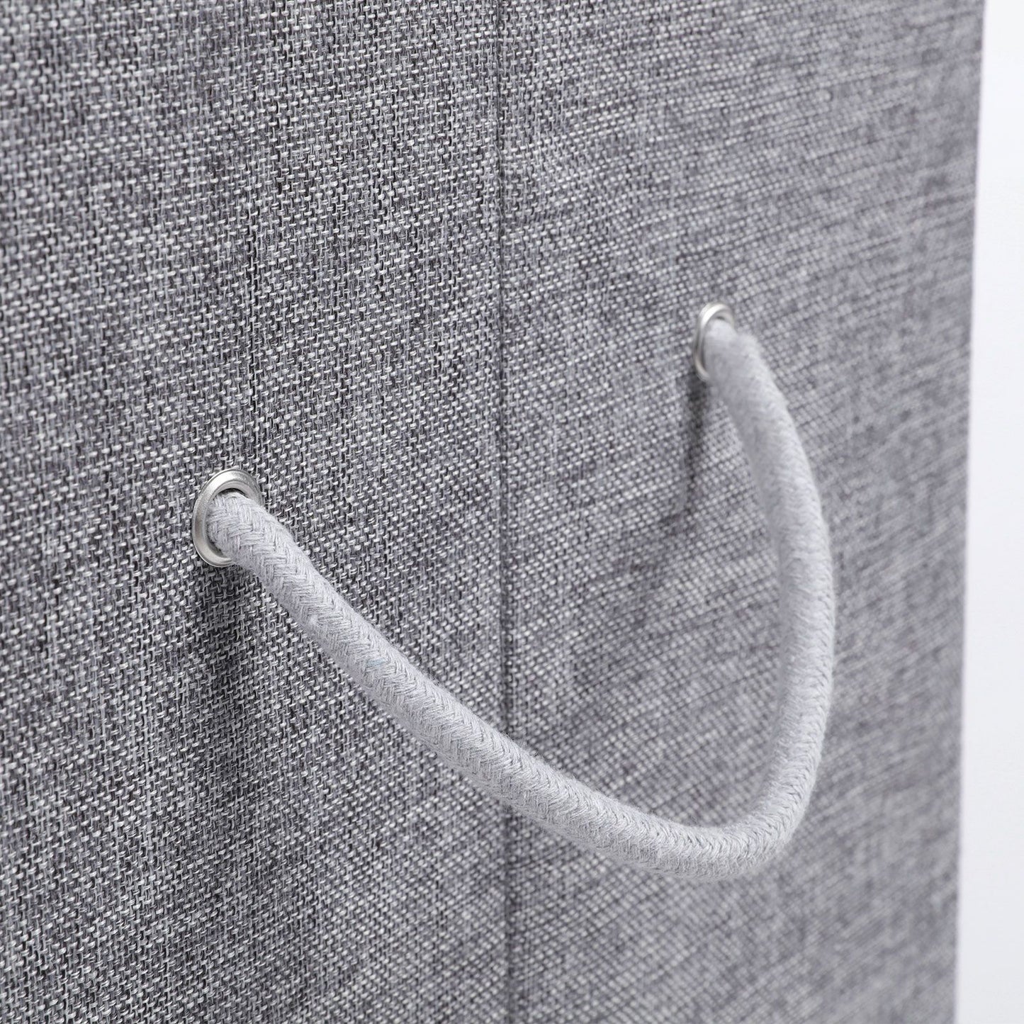 Linen Laundry Basket, Fabric Laundry Hamper, Grey Laundry Sorter, 85L Laundry Basket, Clothes Divider, Grey , SONGMICS, 2