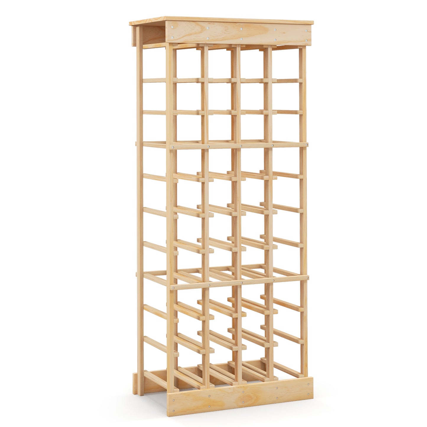 40-Bottle Freestanding Wine Rack Storage Shelf with Tabletop, Costway, 4