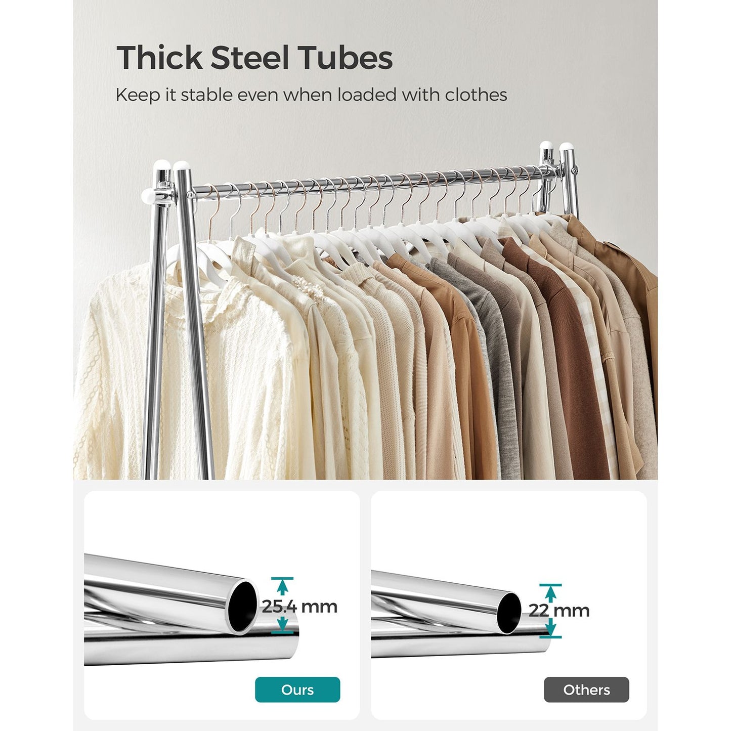 Clothes Rail, Clothes Rack, Garment Rack with Steel Frame, 4
