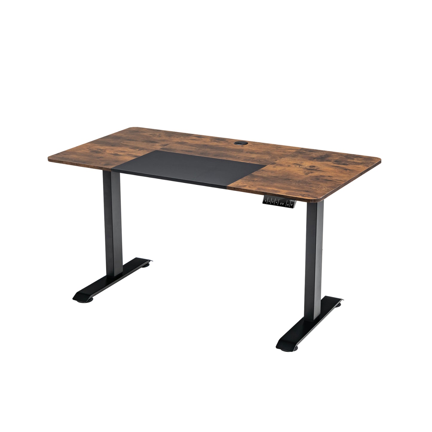 Electric Height Adjustable Standing Desk with Memory Smart Presets and Anti-Collision Function-Rustic Brown, Costway, 1
