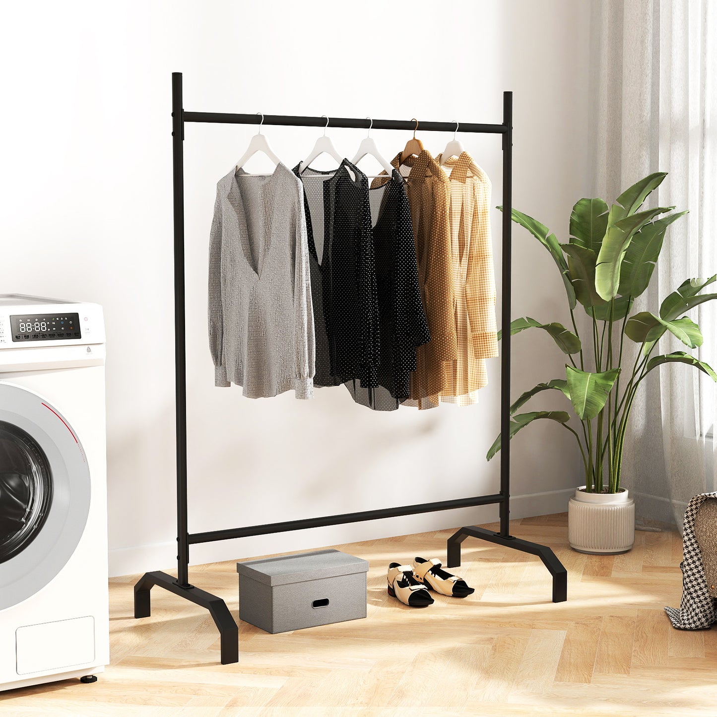 Heavy-Duty Metal Clothes Rack for Display and Storage-Black, Costway, 7