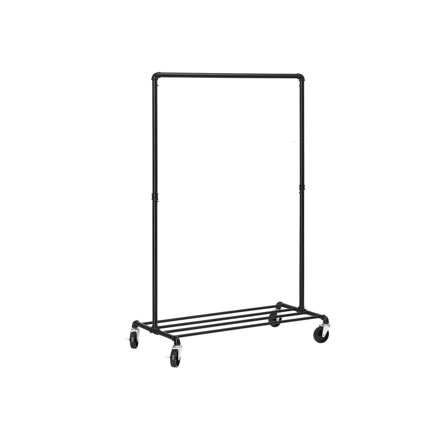 Clothes Rail, Coat Rack with Shoe Storage, Industrial Clothes Rail, 90 kg, Coat Stand, Black, SONGMICS, 6