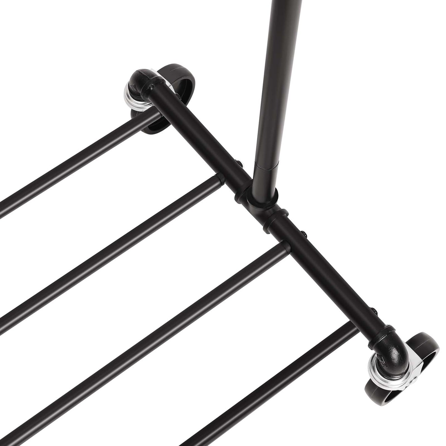 Clothes Rail, Coat Rack with Shoe Storage, Industrial Clothes Rail, 90 kg, Coat Stand, Black, SONGMICS, 3