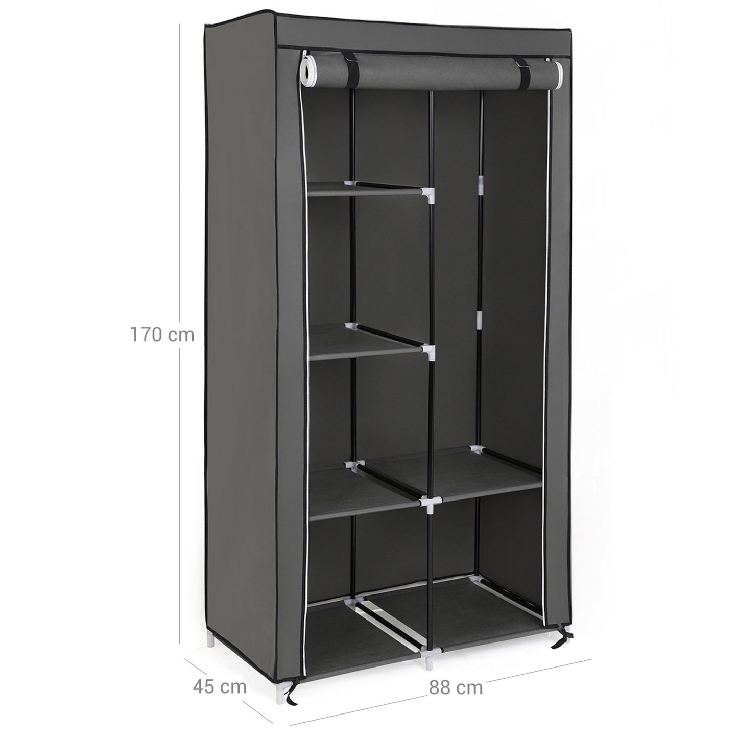 Fabric Wardrobe, Clothes Storage Organiser, 6 Shelves, 7