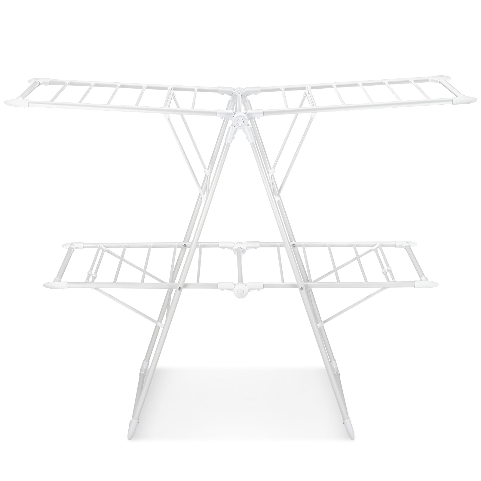 Drying Rack, Foldable Drying Rack, Foldable Clothes Drying Rack with 28 Hanging Rails, White, Costway, 3
