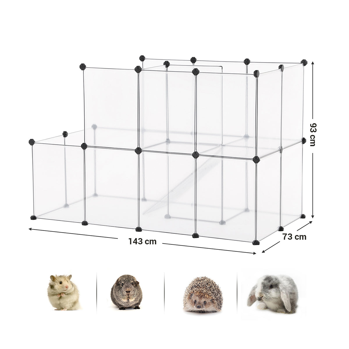 Guinea Pig Playpen, White, Songmics, 6