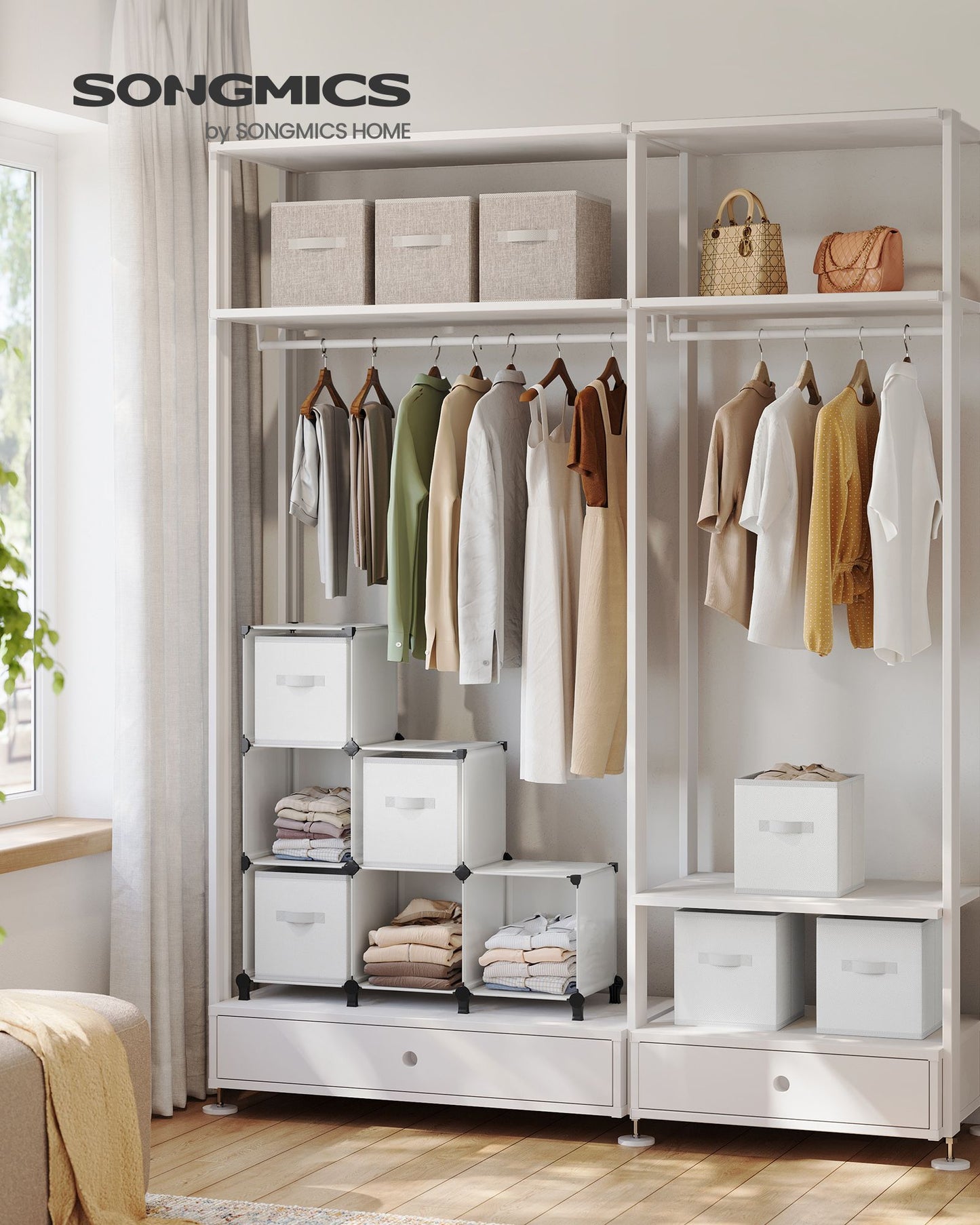 Cube Storage Unit with Storage Boxes, 6-Cube Clothes Storage Unit, 2