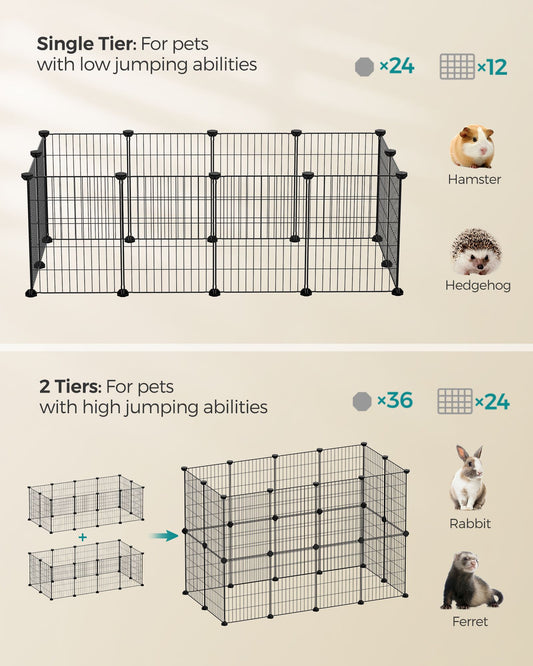 Guinea Pig Cage, Indoor Rabbit Run Hutch Cage, Exercise Enclosure, 3