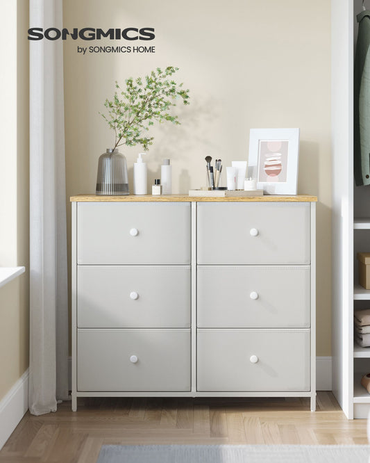 Chest of Drawers, 6 Fabric Drawers with Metal Frame, Songmics, 2