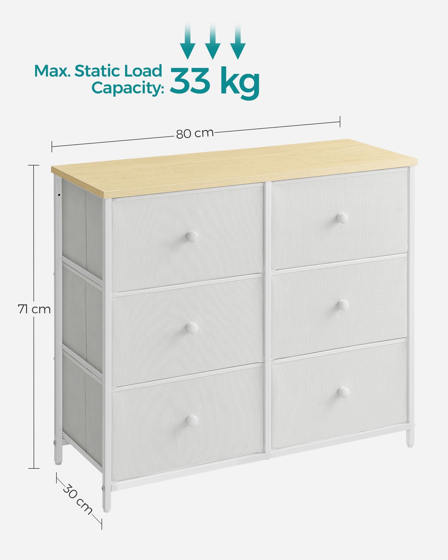 Chest of Drawers, 6 Fabric Drawers with Metal Frame, Songmics, 7