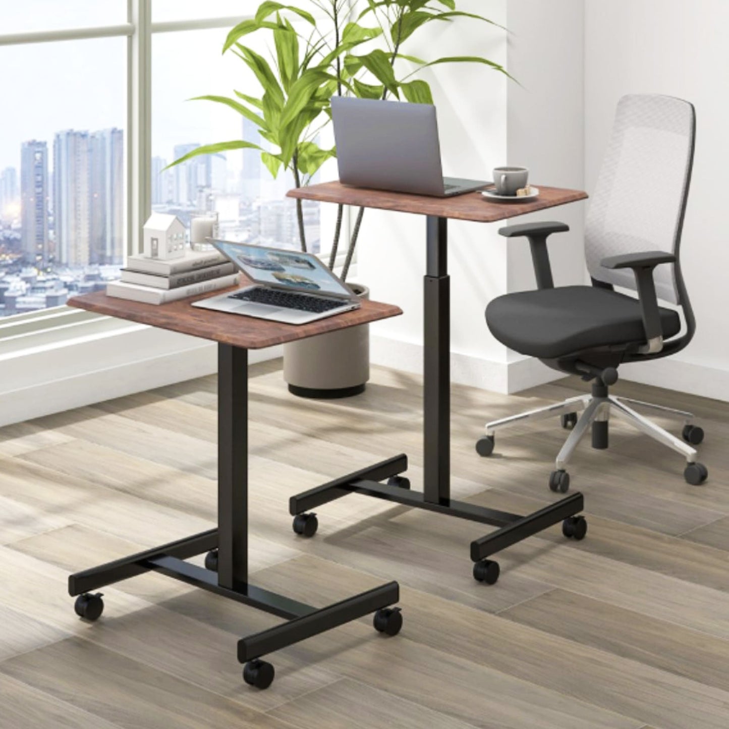 Laptop Table, Laptop Table for Bed, Adjustable Laptop Table, Portable Laptop Desk, Over Bed Table on Wheels, Costway, 6
