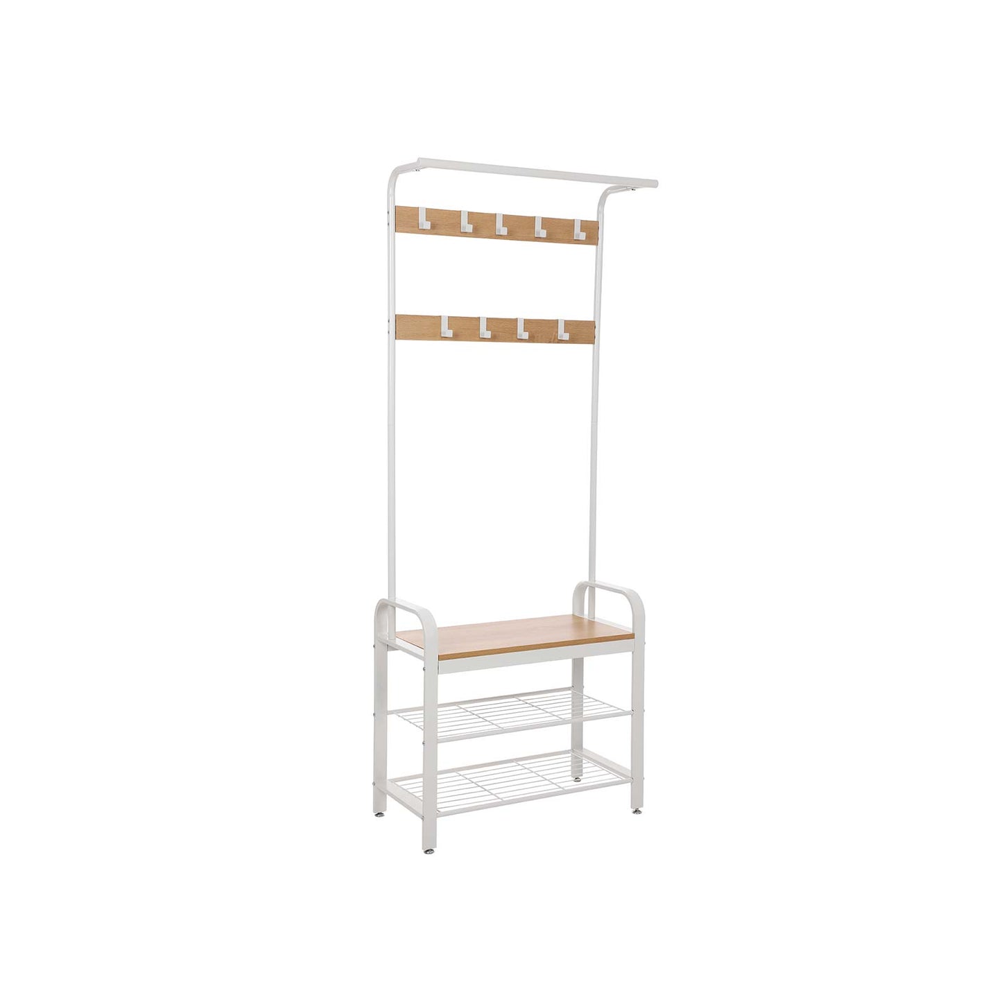 Coat Rack, Coat Stand with Shoe Storage Bench, 4-in-1 Design, 1