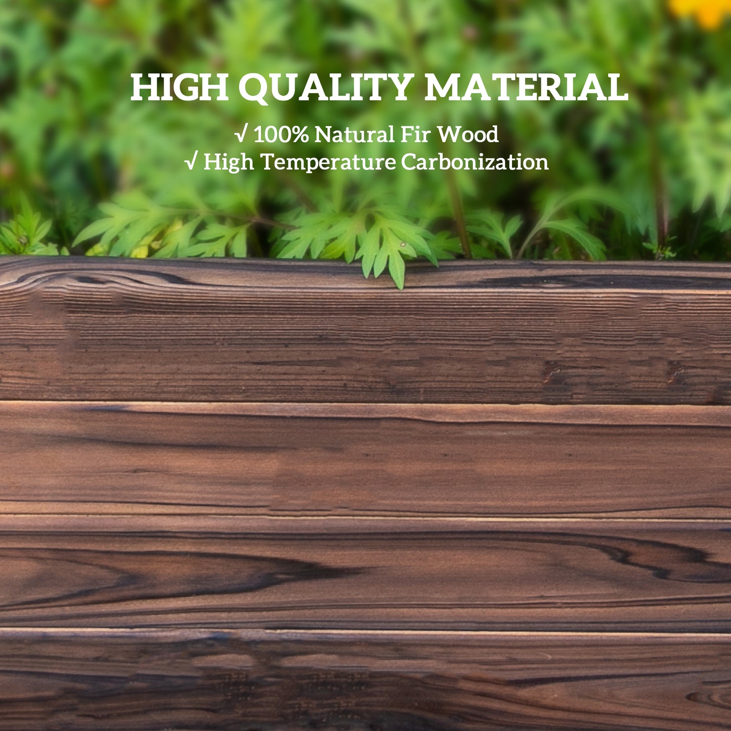 Plant Stand, Outdoor Plant Stand, Wooden Planter Box, 80L x 80W x 22.5H cm, Brown, Outsunny, 7