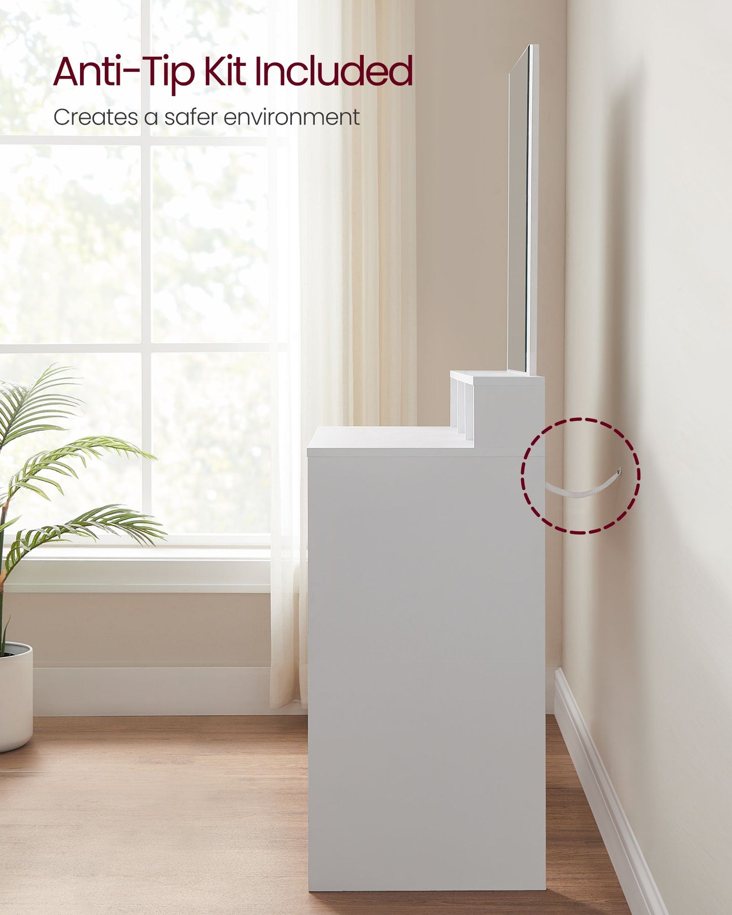 Dressing Table, Large Rectangular Mirror, Vanity Table, Vasagle, 7