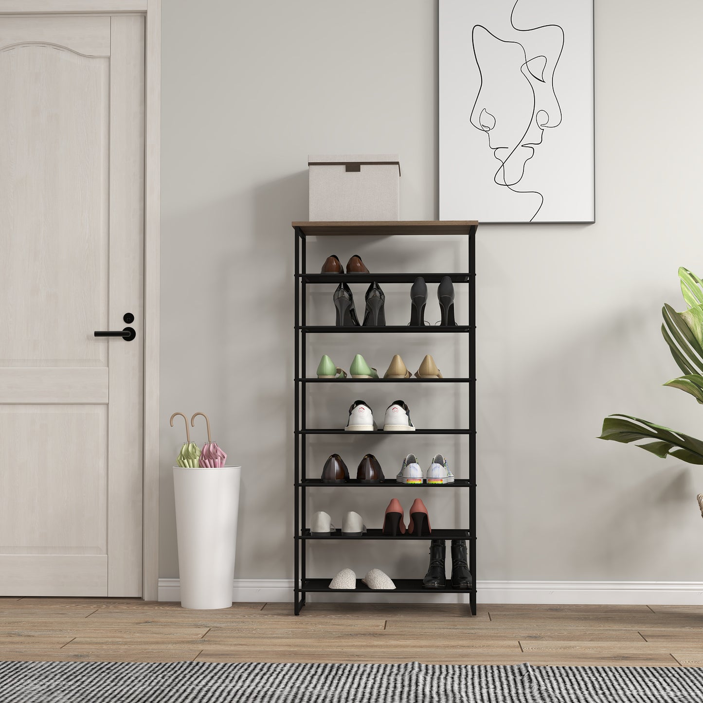 Shoe Rack, Tall Shoe Rack, 8-Tier Shoe Rack, vertical shoe rack, homcom, 9