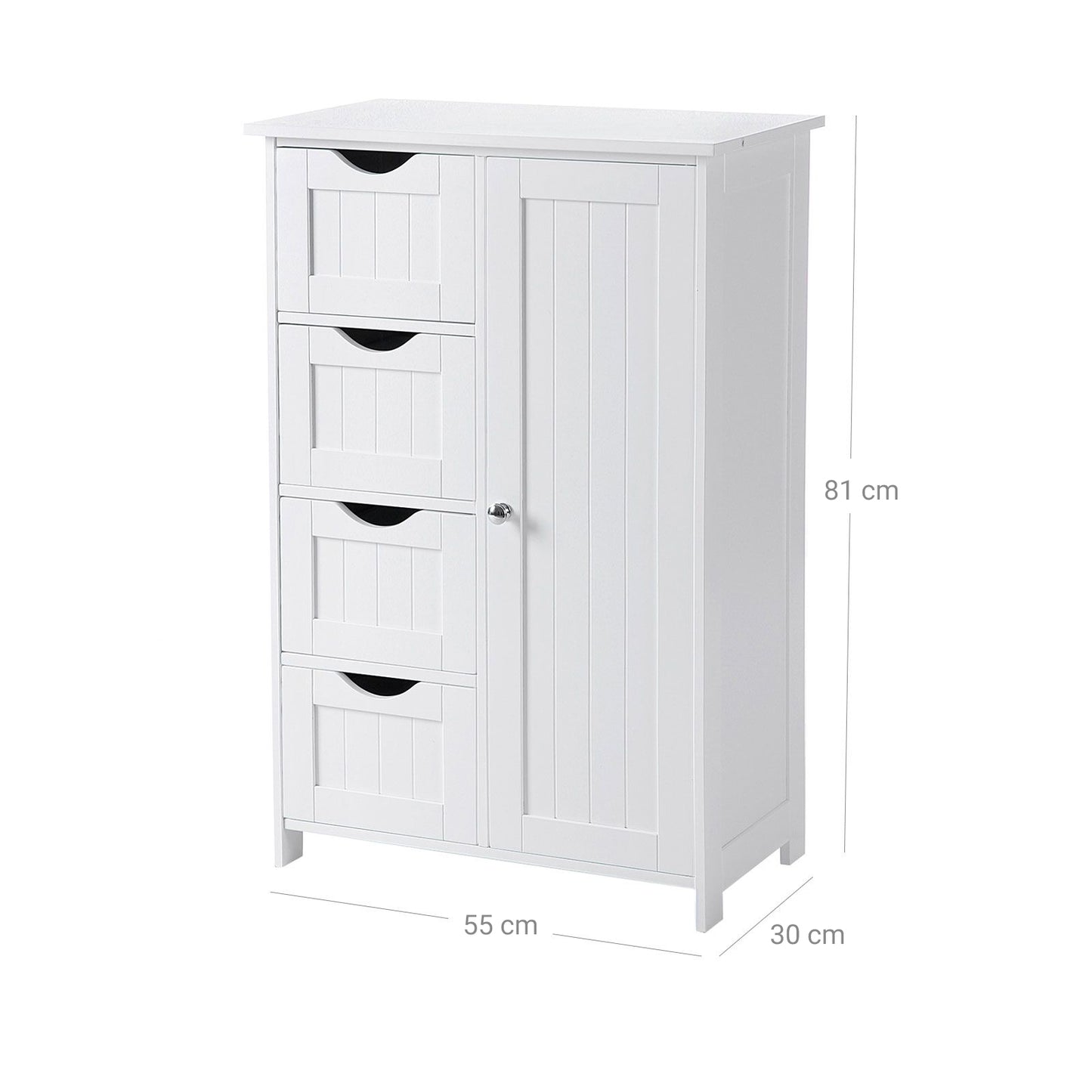 Cupboard Bathroom Cabinet with 4 Drawers, Vasagle, 7