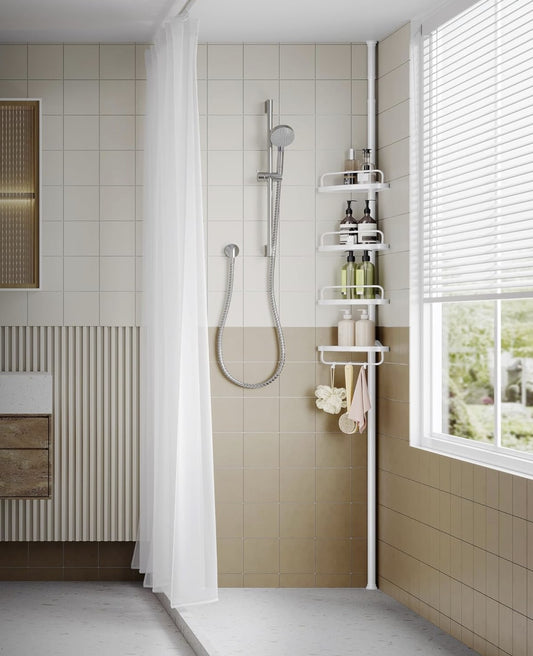 Shower Corner Shelf, 4 Tier, Bathroom Corner Shelf, Adjustable Bathroom Shower Shelf, Bathroom Organiser, SONGMICS, 2