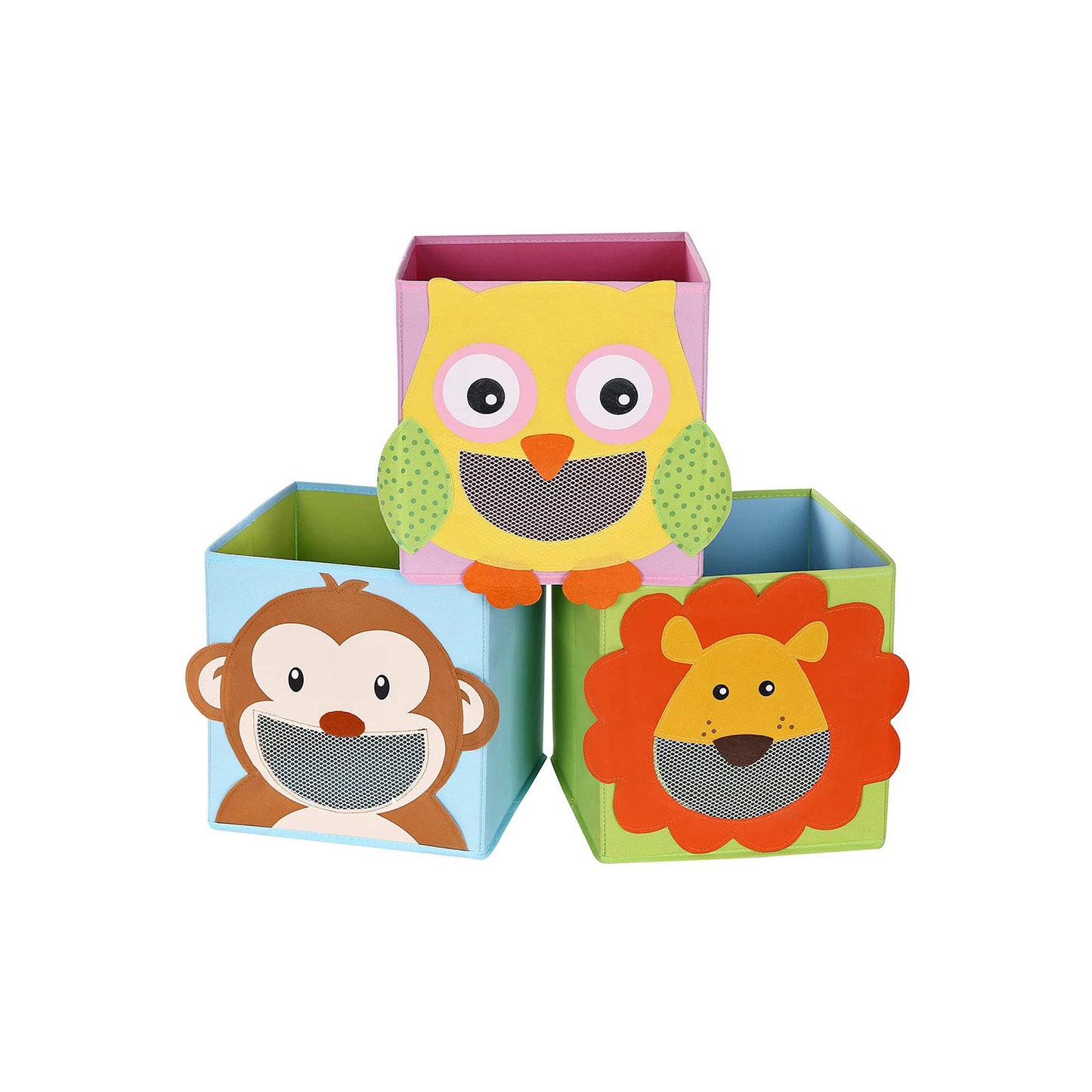 Storage Box Set of 3, Toy Boxes, Toy Organiser, Foldable Cubes, 1