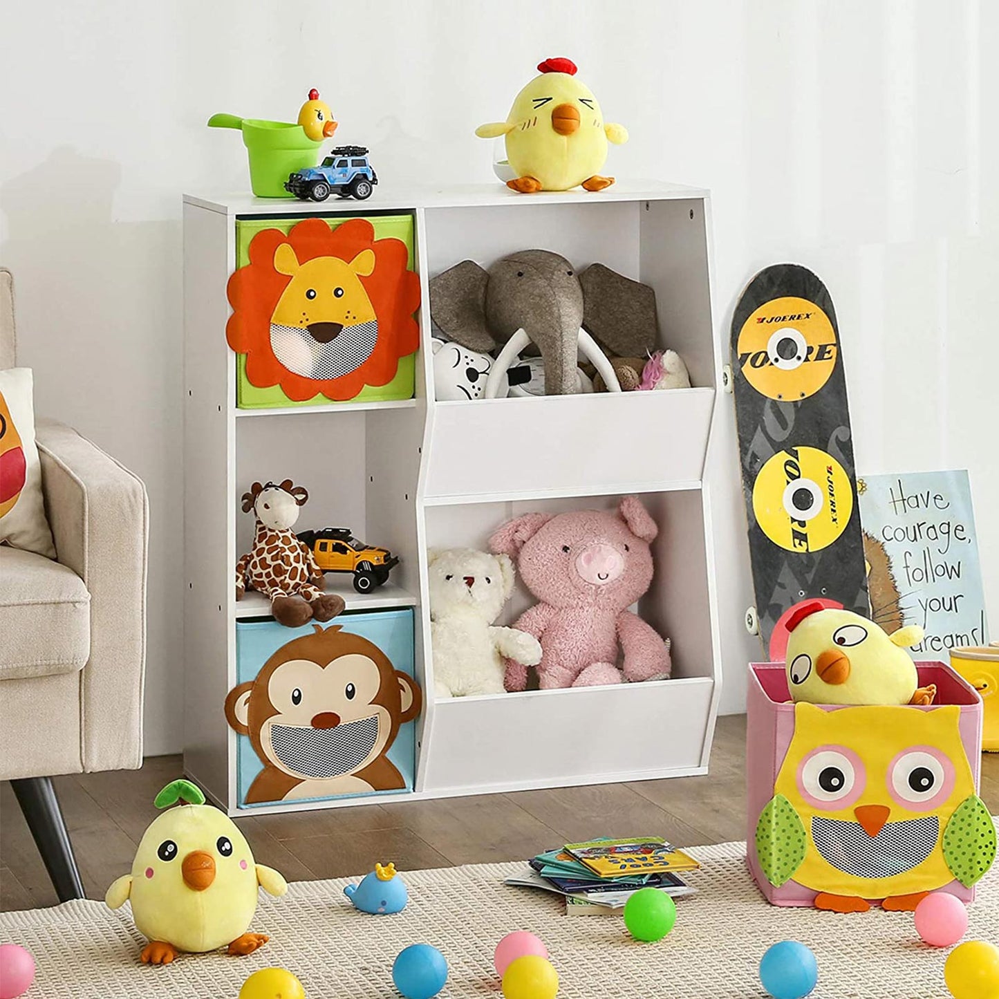 Storage Box Set of 3, Toy Boxes, Toy Organiser, Foldable Cubes, 2