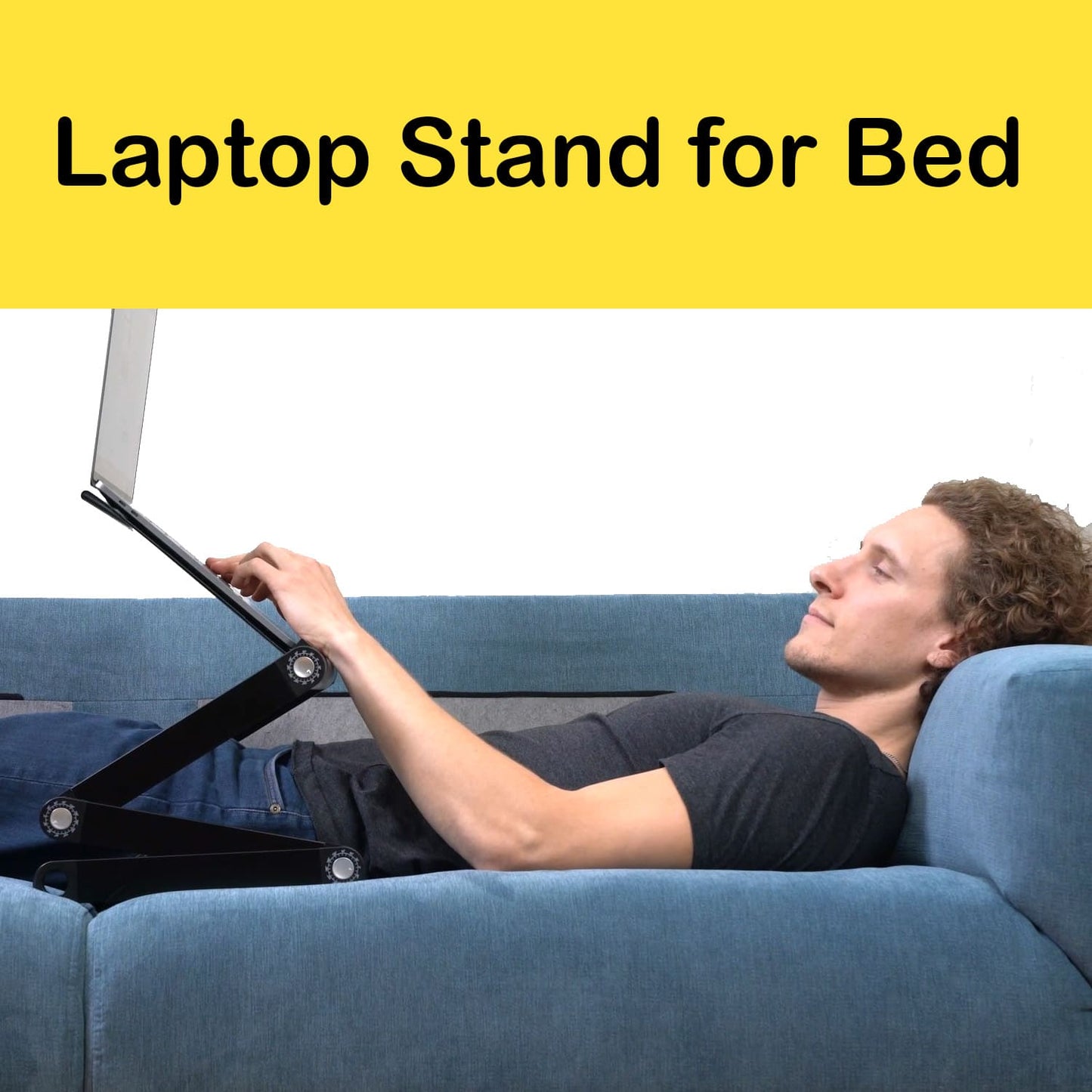 Laptop Stand, Laptop Stand for Bed, Adjustable Laptop Stand, Folding Laptop Stand, Cooling Tray, WonderWorker Nobel, 2