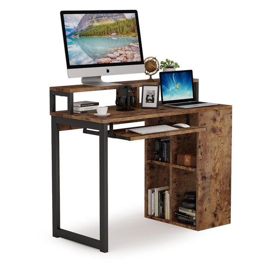 Computer Desk, Writing Desk with Push-Pull Keyboard Tray, Tribesigns, 2