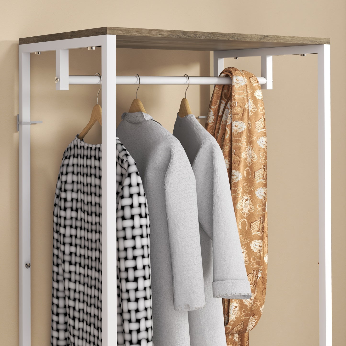 Hallway Coat Rack and Shoe Bench Tree - Grey, HOMCOM, 8