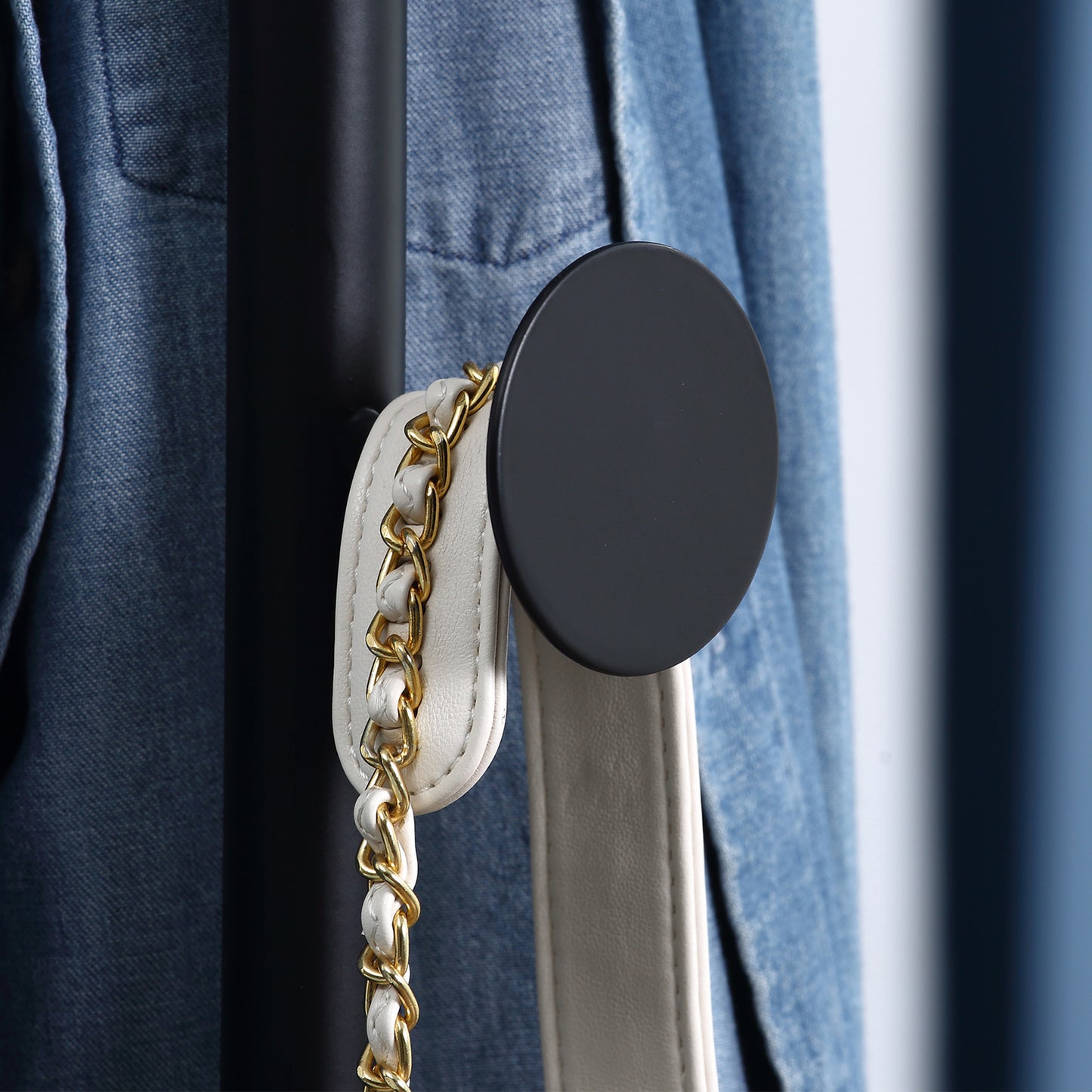Coat Rack Free Standing Hall Tree with 8 Round Disc Hooks for Clothes, Hats,Purses, Steel Entryway Coat Stand with Marble Base for Entryway, Living Room, Bedroom, Black, HOMCOM, 8