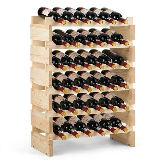 6 Tier Wine Rack with stackable Design for 36 Bottle, Costway, 1
