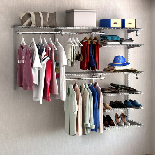 Wall Mounted Closet System with Hanging Rod for Bedroom, Costway, 2