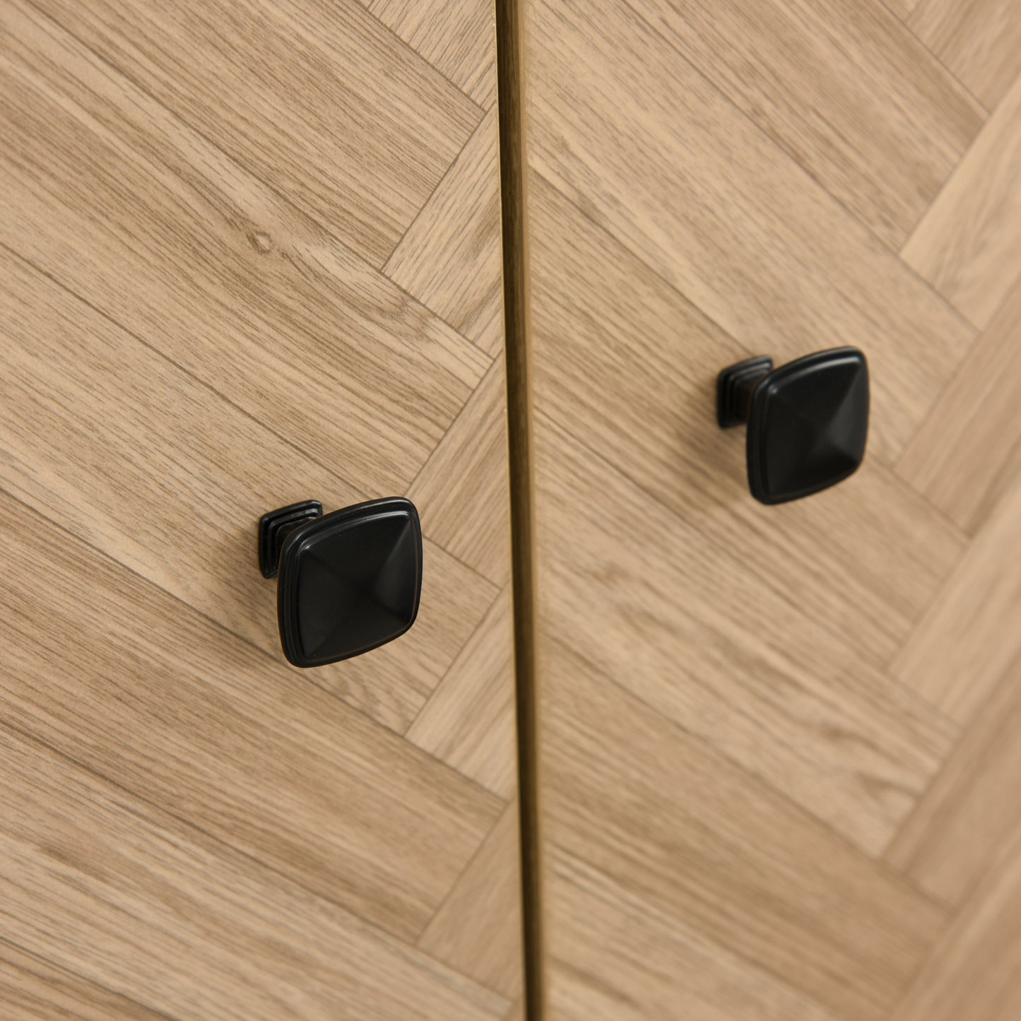 Modern Wardrobe Cabinet Wood Grain Sticker Surface with Shelf, Hanging Rod and 2 Drawers 90x50x190cm, HOMCOM, 7
